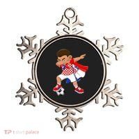 Dabbing Soccer Boy Croatia Football Flag Ornament thumb 0
