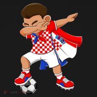 Dabbing Soccer Boy Croatia Football Flag Ornament thumb 1