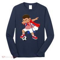 Dabbing Soccer Boy Croatia Football Flag Long Sleeve Shirt thumb 0