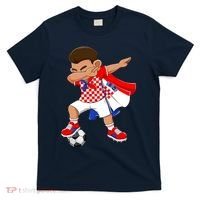 Dabbing Soccer Boy Croatia Football Flag T-Shirt thumb 0