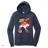 Dabbing Soccer Boy Croatia Football Flag Women's Hoodie thumb 0
