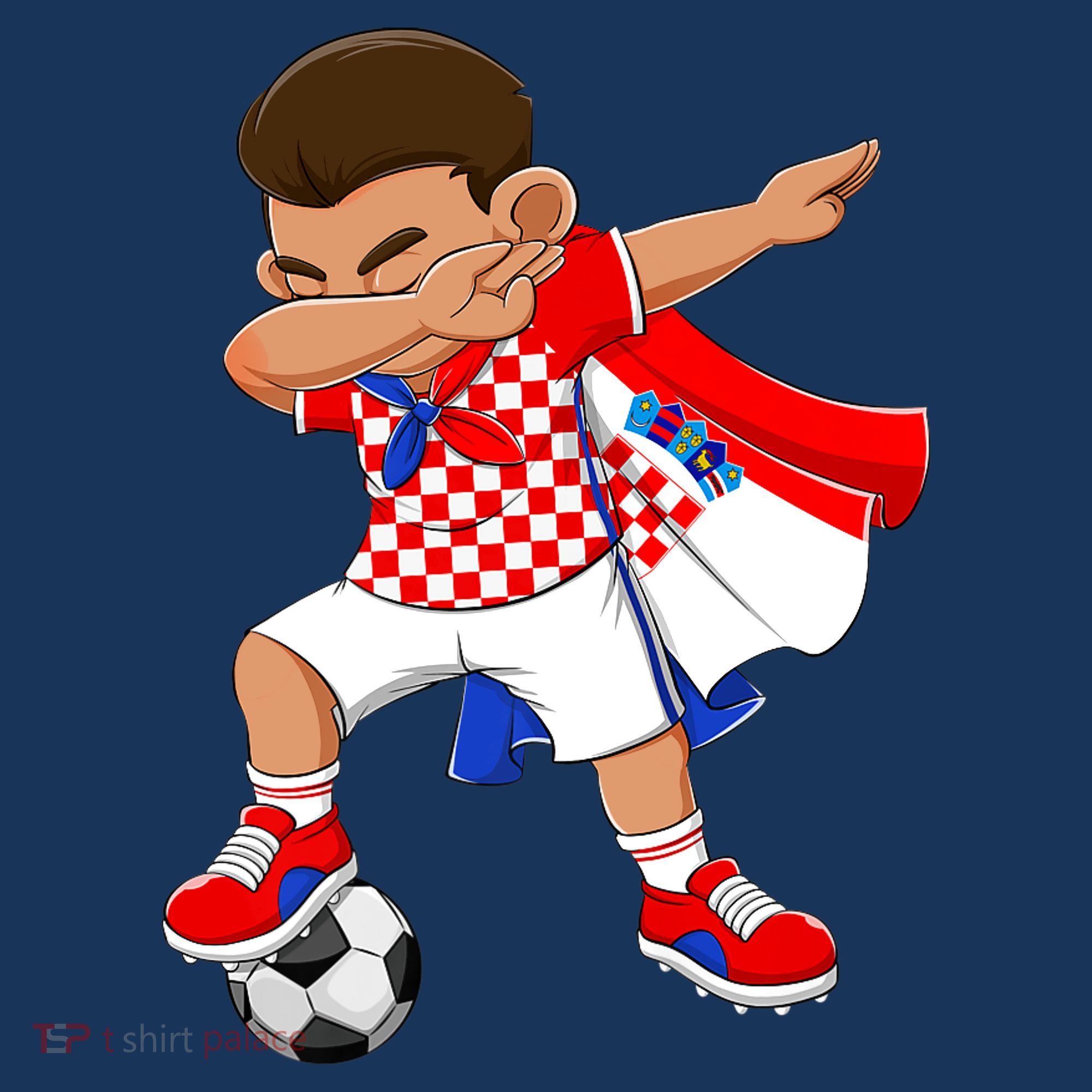 Dabbing Soccer Boy Croatia Football Flag Mousepad