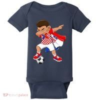 Dabbing Soccer Boy Croatia Football Flag Baby Bodysuit thumb 0