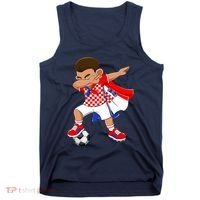 Dabbing Soccer Boy Croatia Football Flag Tank Top thumb 0