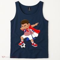 Dabbing Soccer Boy Croatia Football Flag Tank Top thumb 2