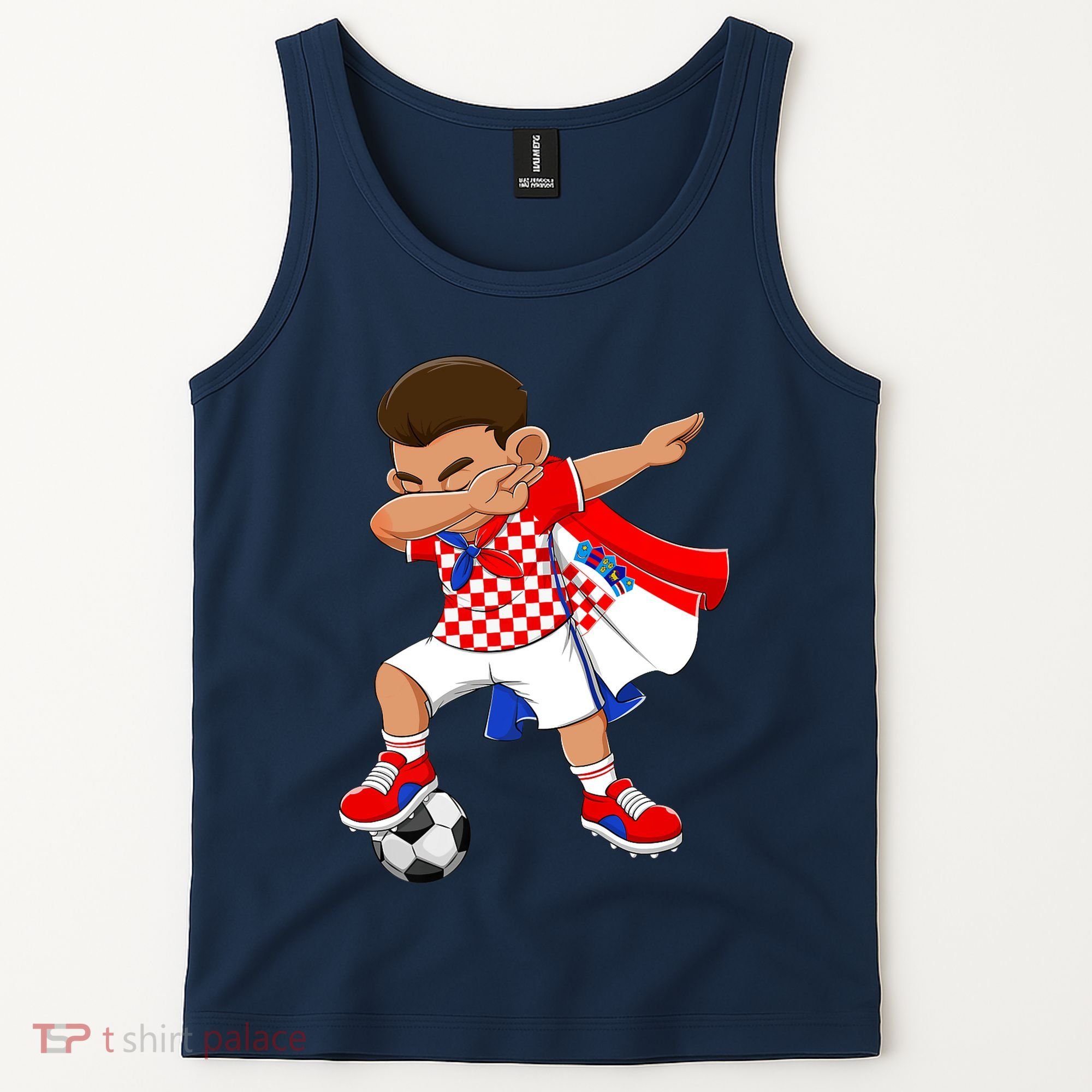 Dabbing Soccer Boy Croatia Football Flag Tank Top