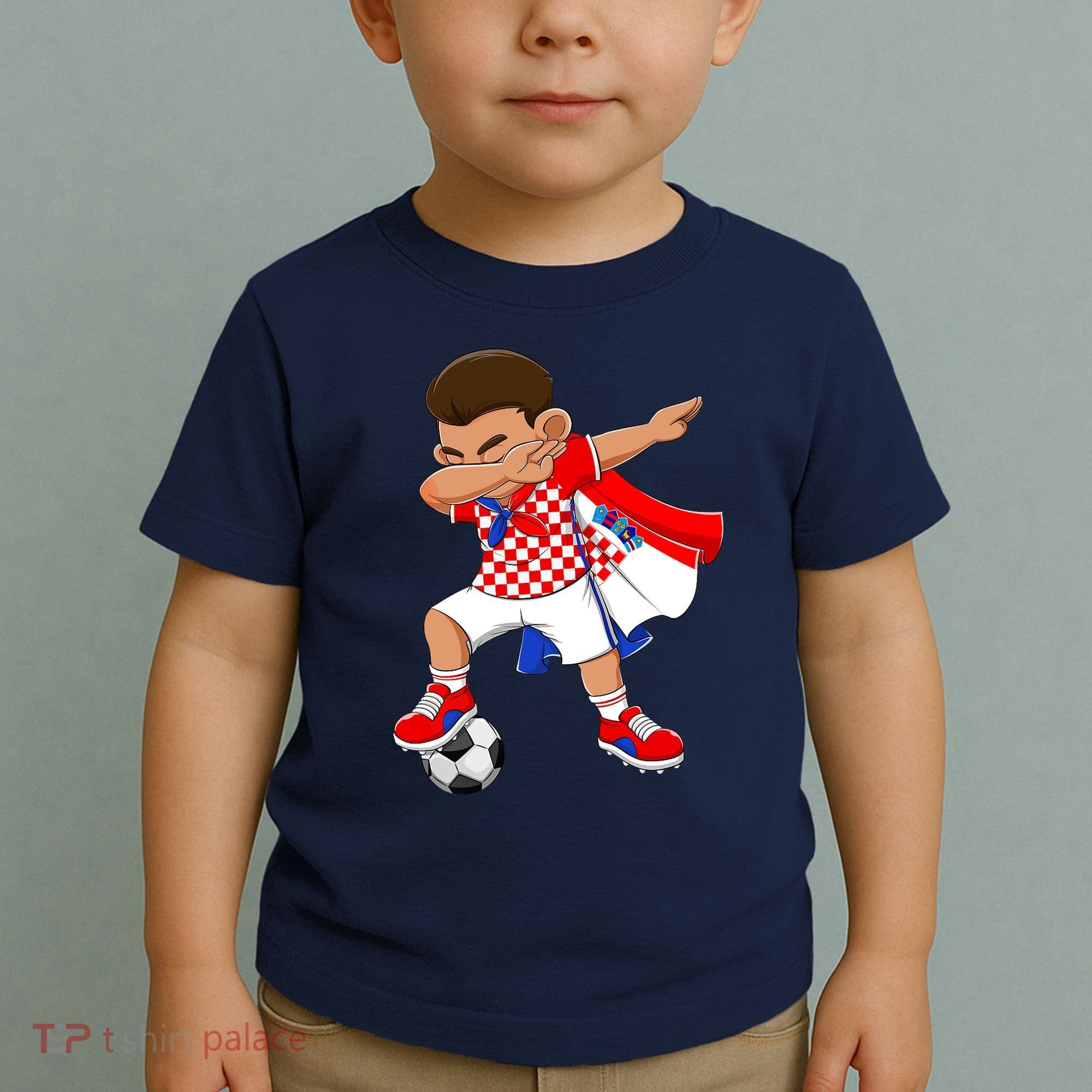 Dabbing Soccer Boy Croatia Football Flag Toddler T-Shirt