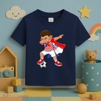 Dabbing Soccer Boy Croatia Football Flag Toddler T-Shirt thumb 3