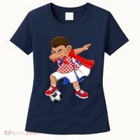 Dabbing Soccer Boy Croatia Football Flag Women's T-Shirt thumb 0