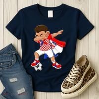 Dabbing Soccer Boy Croatia Football Flag Women's T-Shirt thumb 3