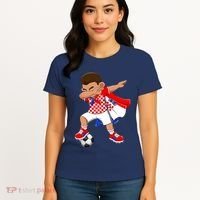 Dabbing Soccer Boy Croatia Football Flag Women's T-Shirt thumb 4