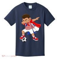 Dabbing Soccer Boy Croatia Football Flag Kids T-Shirt thumb 0