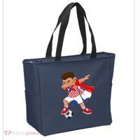 Dabbing Soccer Boy Croatia Football Flag Tote Bag thumb 2