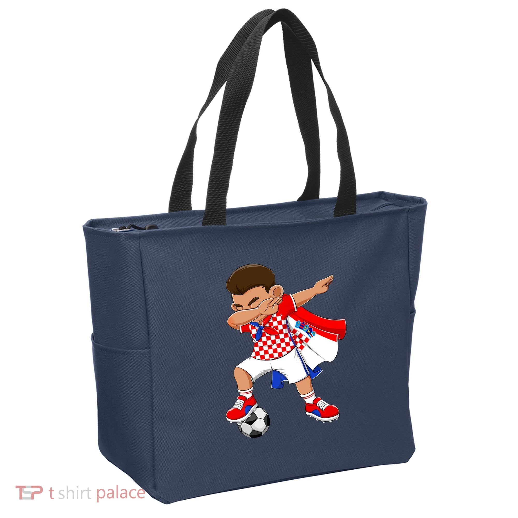 Dabbing Soccer Boy Croatia Football Flag Tote Bag