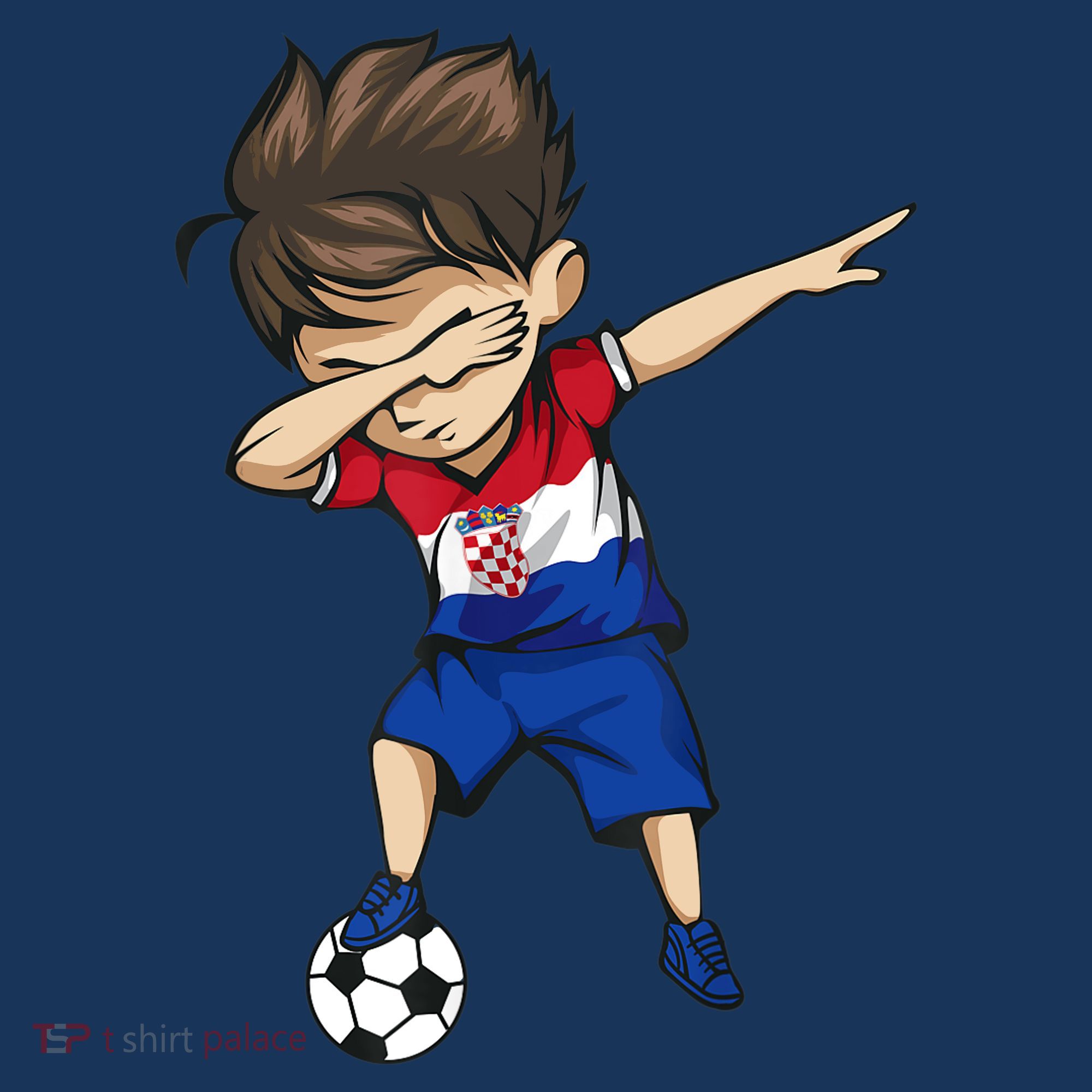 Dabbing Soccer Boy Croatia Jersey Croatian Football T-Shirt