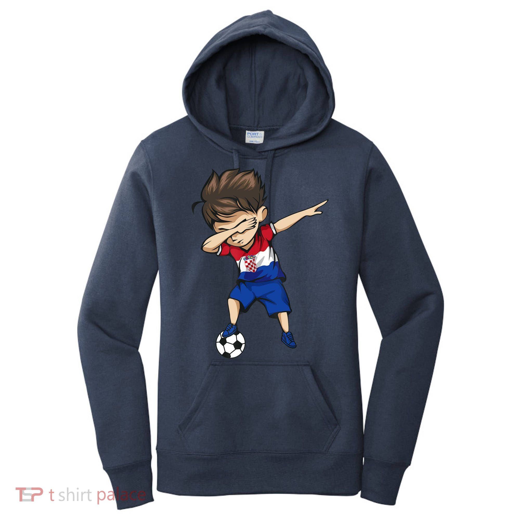 Dabbing Soccer Boy Croatia Jersey Croatian Football Women's Hoodie