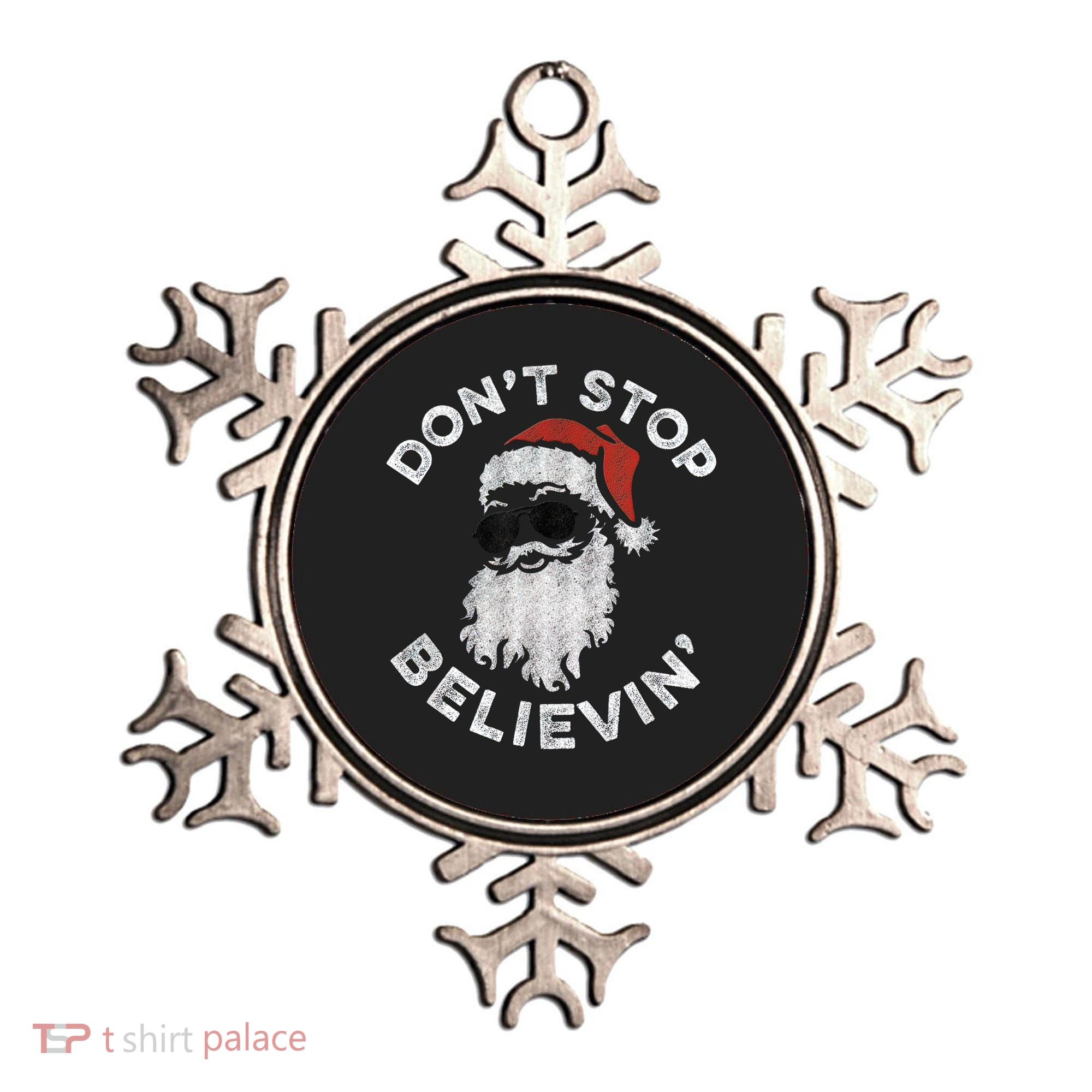 Don't Stop Believin' Cool Shades Santa Ornament