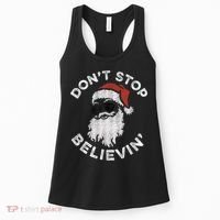 Don't Stop Believin' Cool Shades Santa Women's Tank Top thumb 0