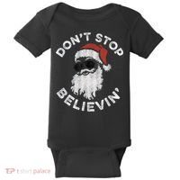 Don't Stop Believin' Cool Shades Santa Baby Bodysuit thumb 0