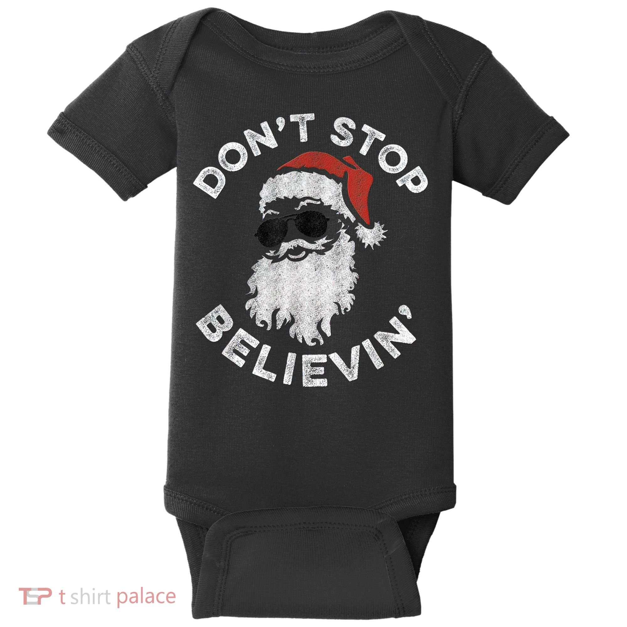 Don't Stop Believin' Cool Shades Santa Baby Bodysuit