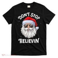 Don't Stop Believin Santa Funny Christmas Boys Gifts T-Shirt thumb 0
