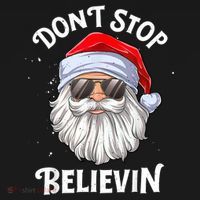Don't Stop Believin Santa Funny Christmas Boys Gifts Mousepad thumb 1