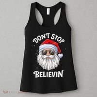 Don't Stop Believin Santa Funny Christmas Boys Gifts Women's Tank Top thumb 3