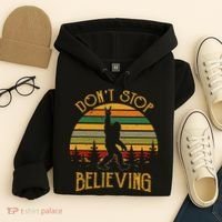 DonT Stop Believing Bigfoot Rock & Roll Retro Sasquatch Hoodie thumb 4