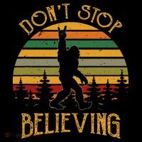 DonT Stop Believing Bigfoot Rock & Roll Retro Sasquatch Long Sleeve Shirt thumb 2