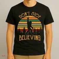 DonT Stop Believing Bigfoot Rock & Roll Retro Sasquatch T-Shirt thumb 3