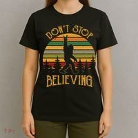 DonT Stop Believing Bigfoot Rock & Roll Retro Sasquatch T-Shirt thumb 4
