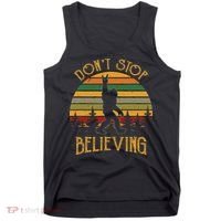 DonT Stop Believing Bigfoot Rock & Roll Retro Sasquatch Tank Top thumb 0