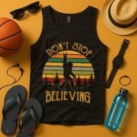 DonT Stop Believing Bigfoot Rock & Roll Retro Sasquatch Tank Top thumb 4