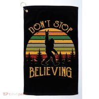 DonT Stop Believing Bigfoot Rock & Roll Retro Sasquatch Golf Towel thumb 0
