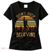 DonT Stop Believing Bigfoot Rock & Roll Retro Sasquatch Women's T-Shirt thumb 0