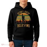 DonT Stop Believing Bigfoot Rock & Roll Retro Sasquatch Kids Hoodie thumb 4