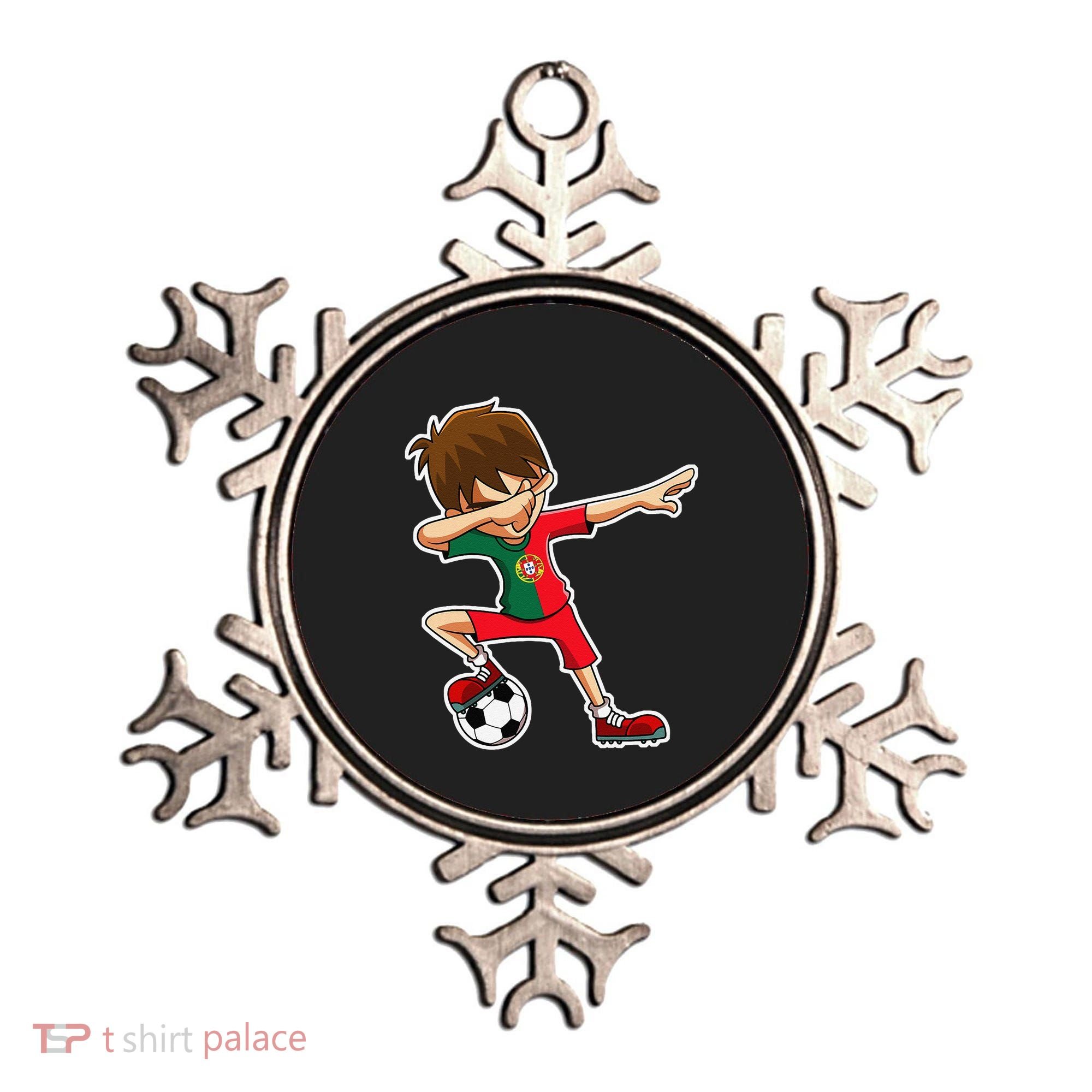 Dabbing Soccer Boy Portugal Jersey Portuguese Dab Gift Ornament