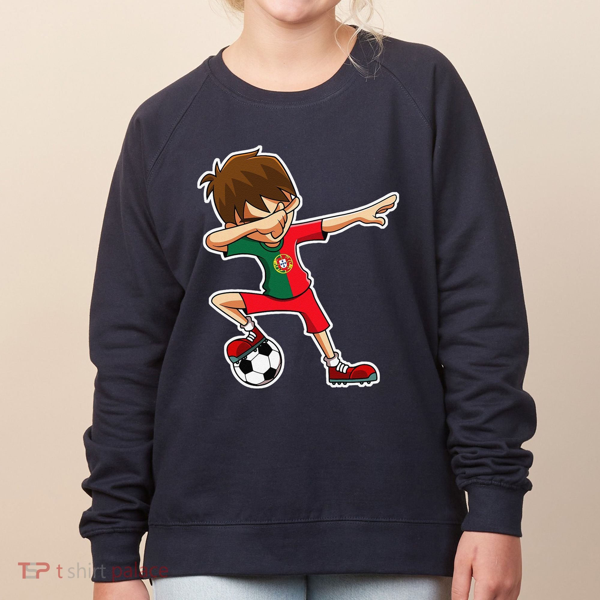 Dabbing Soccer Boy Portugal Jersey Portuguese Dab Gift Women's Sweatshirt