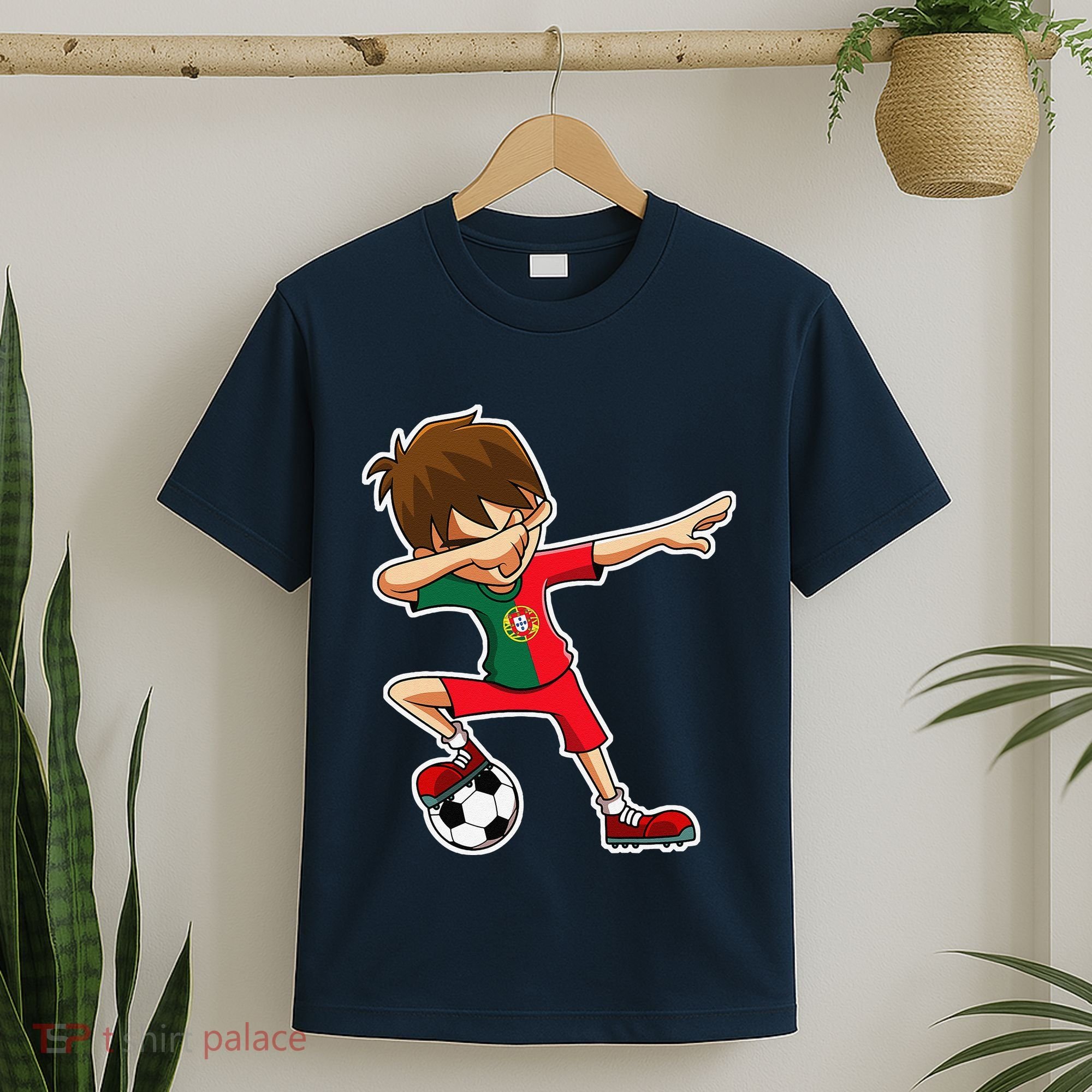 Dabbing Soccer Boy Portugal Jersey Portuguese Dab Gift T-Shirt
