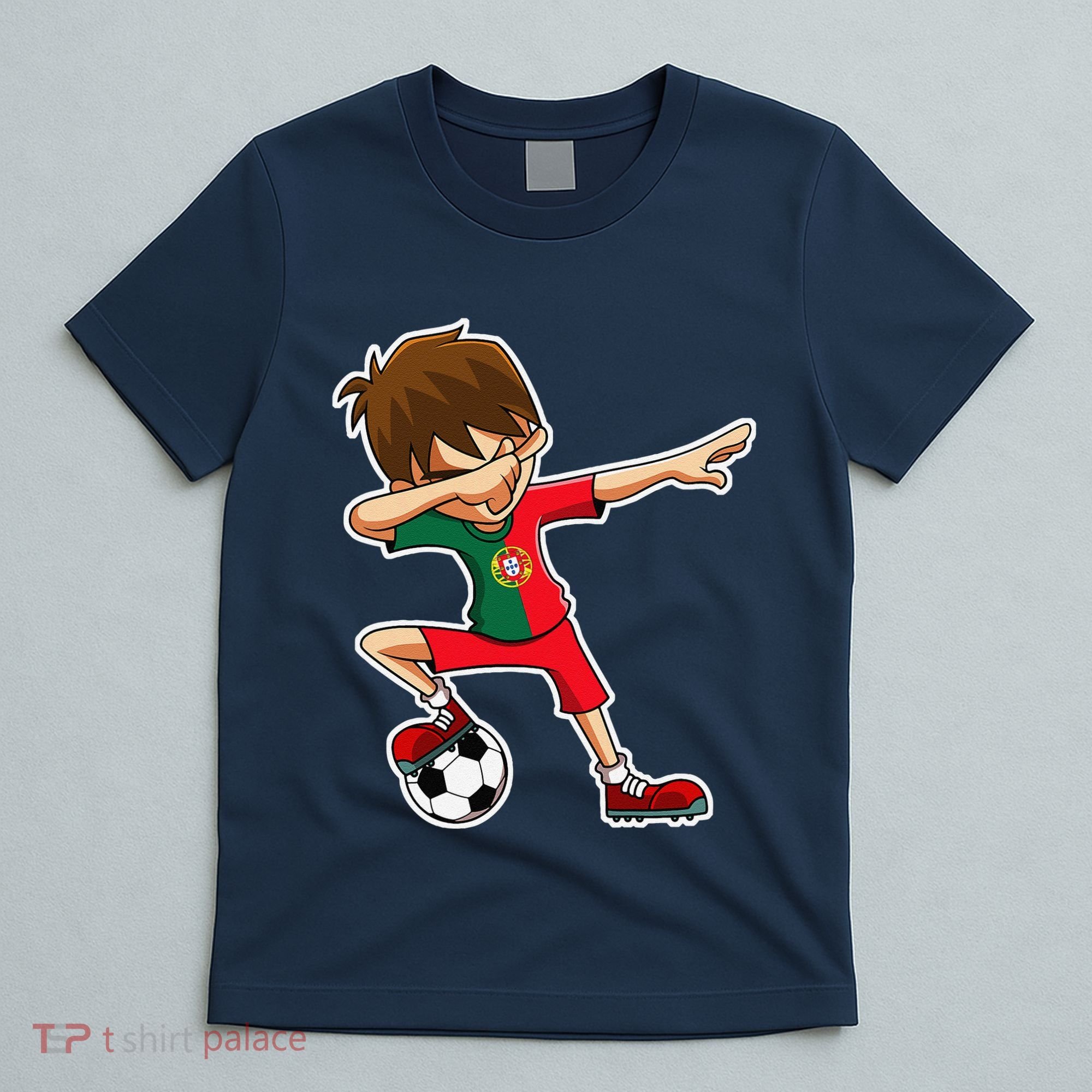 Dabbing Soccer Boy Portugal Jersey Portuguese Dab Gift T-Shirt