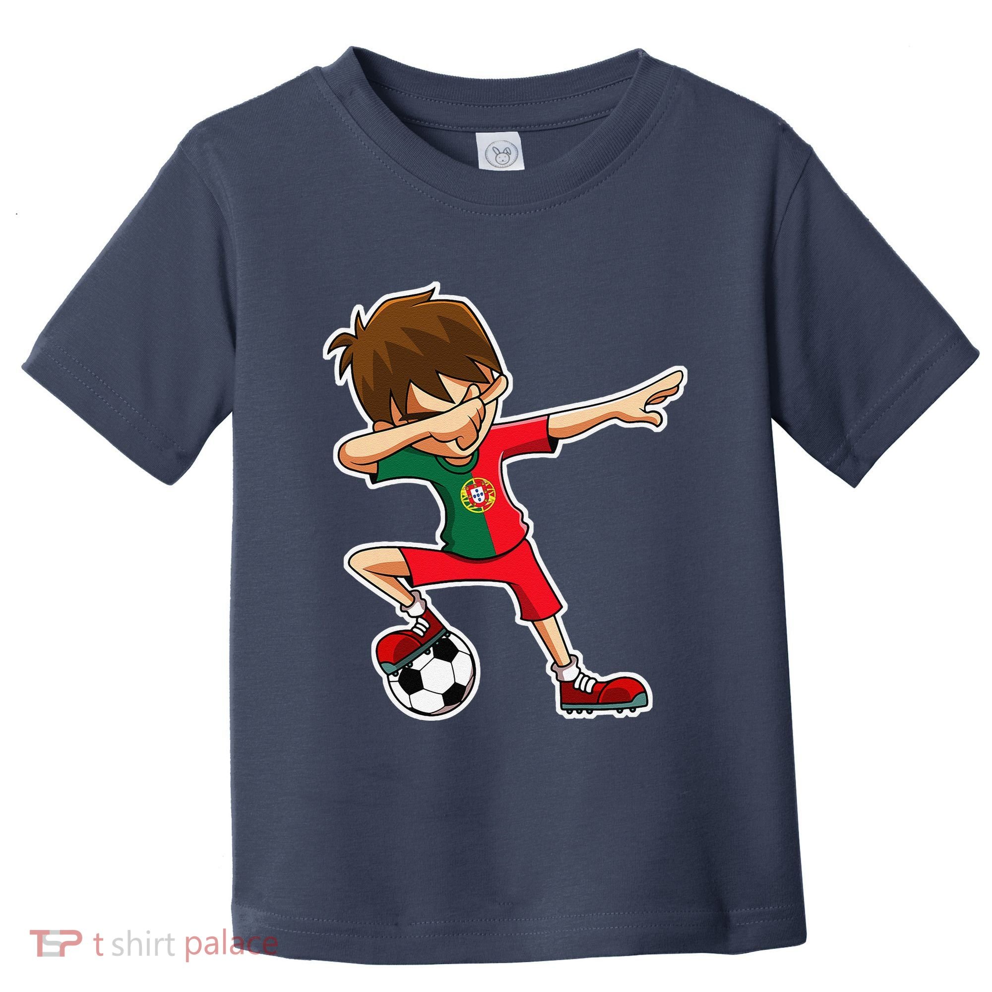 Dabbing Soccer Boy Portugal Jersey Portuguese Dab Gift Toddler T-Shirt