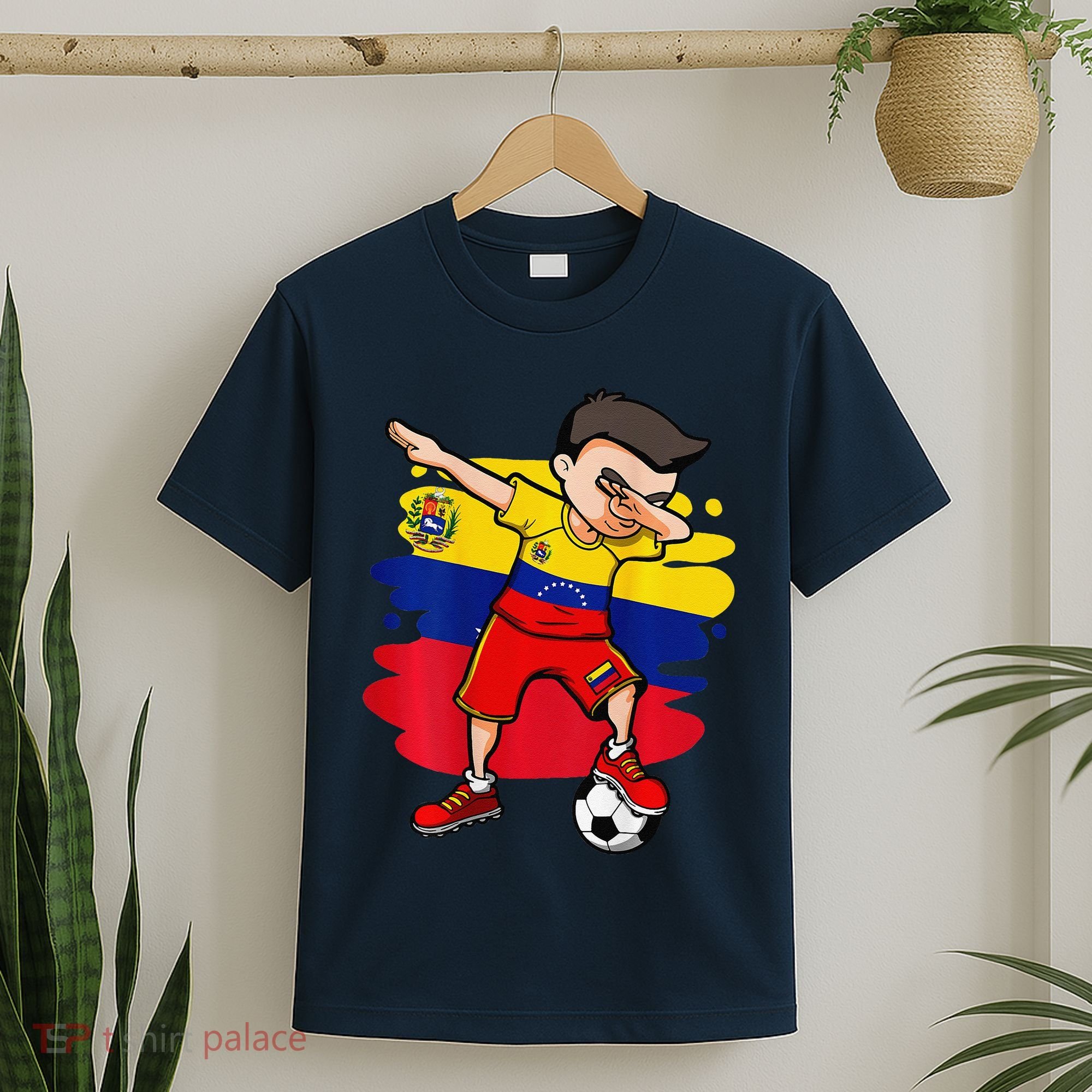 Dabbing Soccer Boy Venezuela Jersey Venezuelan Football Fans T-Shirt