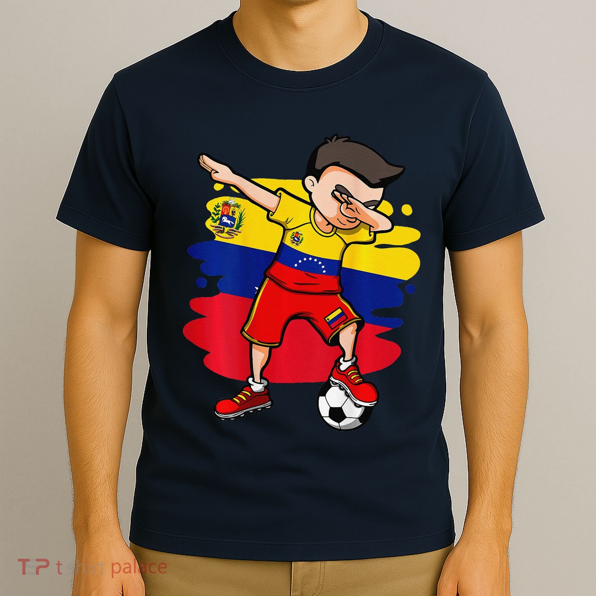 Dabbing Soccer Boy Venezuela Jersey Venezuelan Football Fans T-Shirt