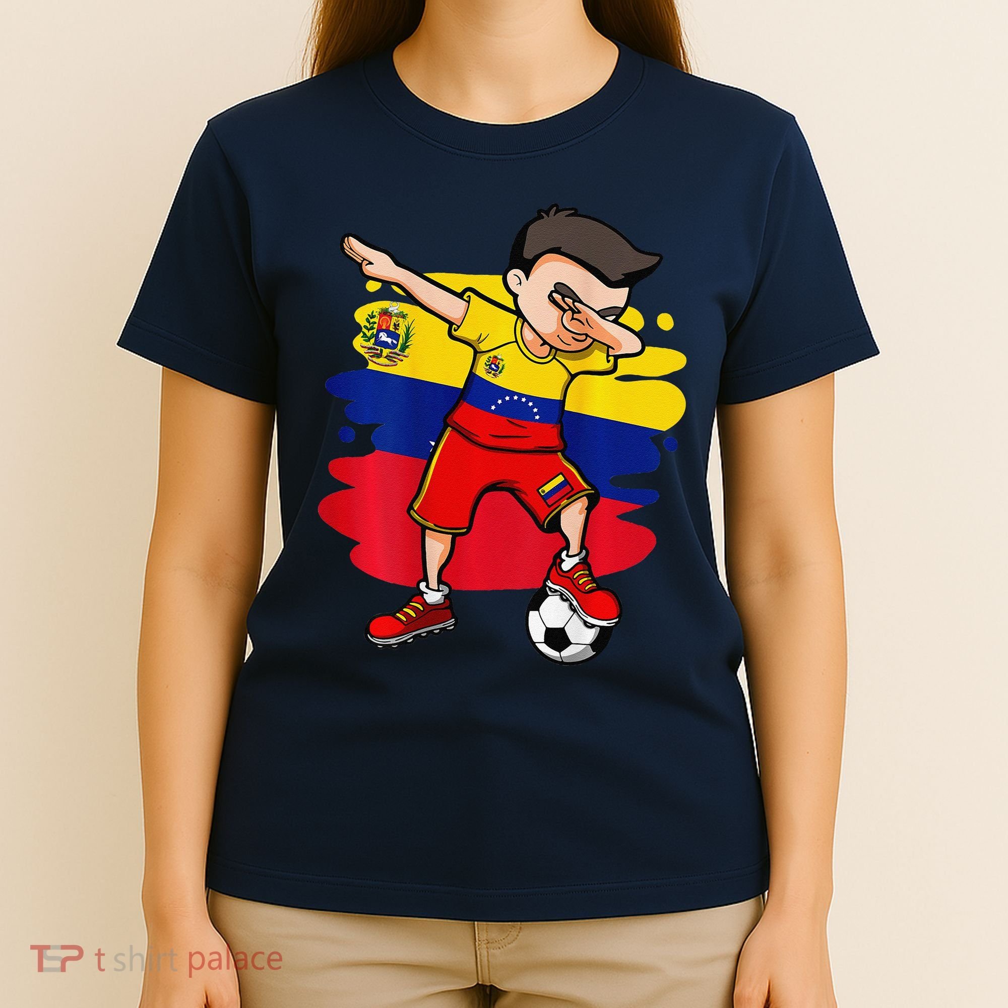 Dabbing Soccer Boy Venezuela Jersey Venezuelan Football Fans T-Shirt