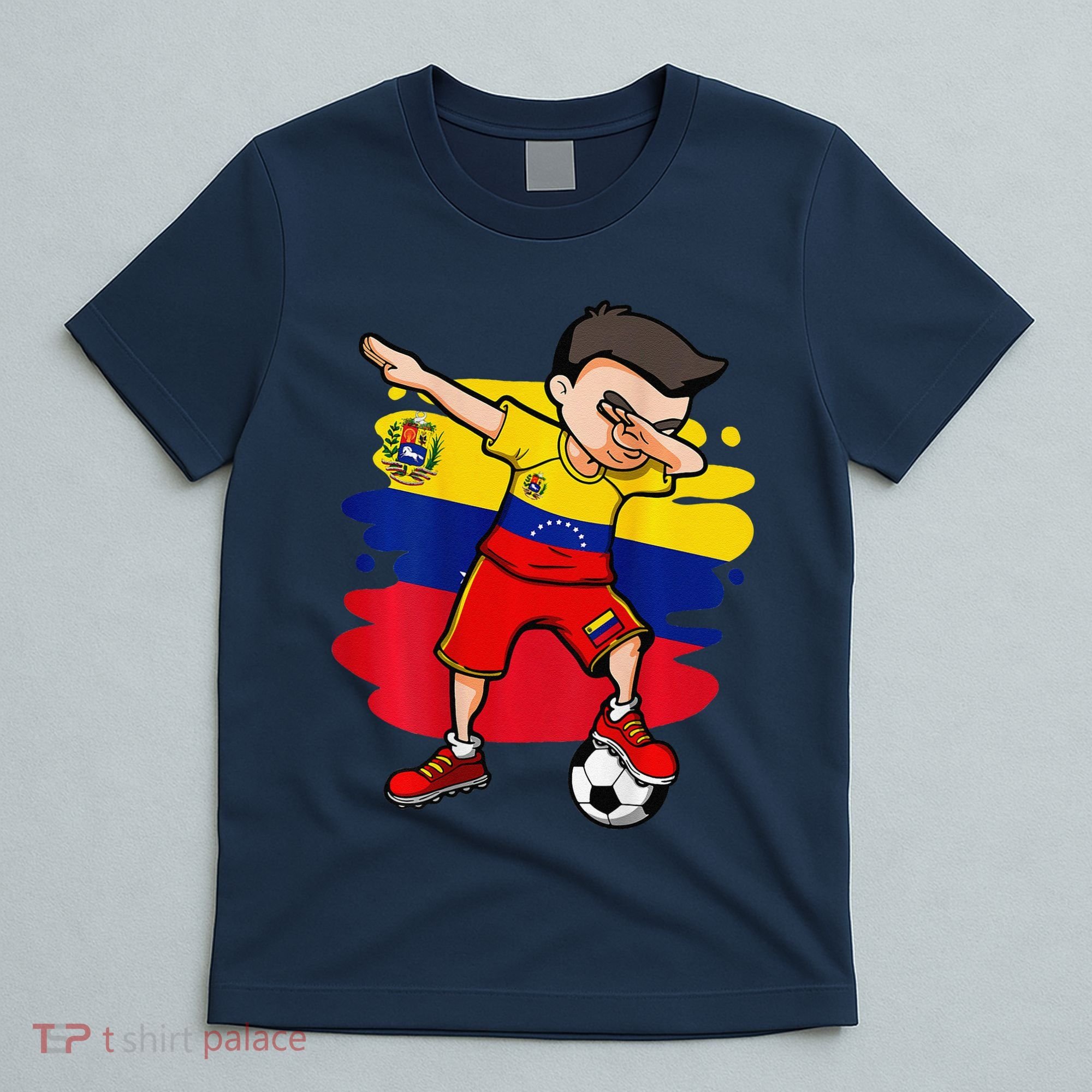 Dabbing Soccer Boy Venezuela Jersey Venezuelan Football Fans T-Shirt