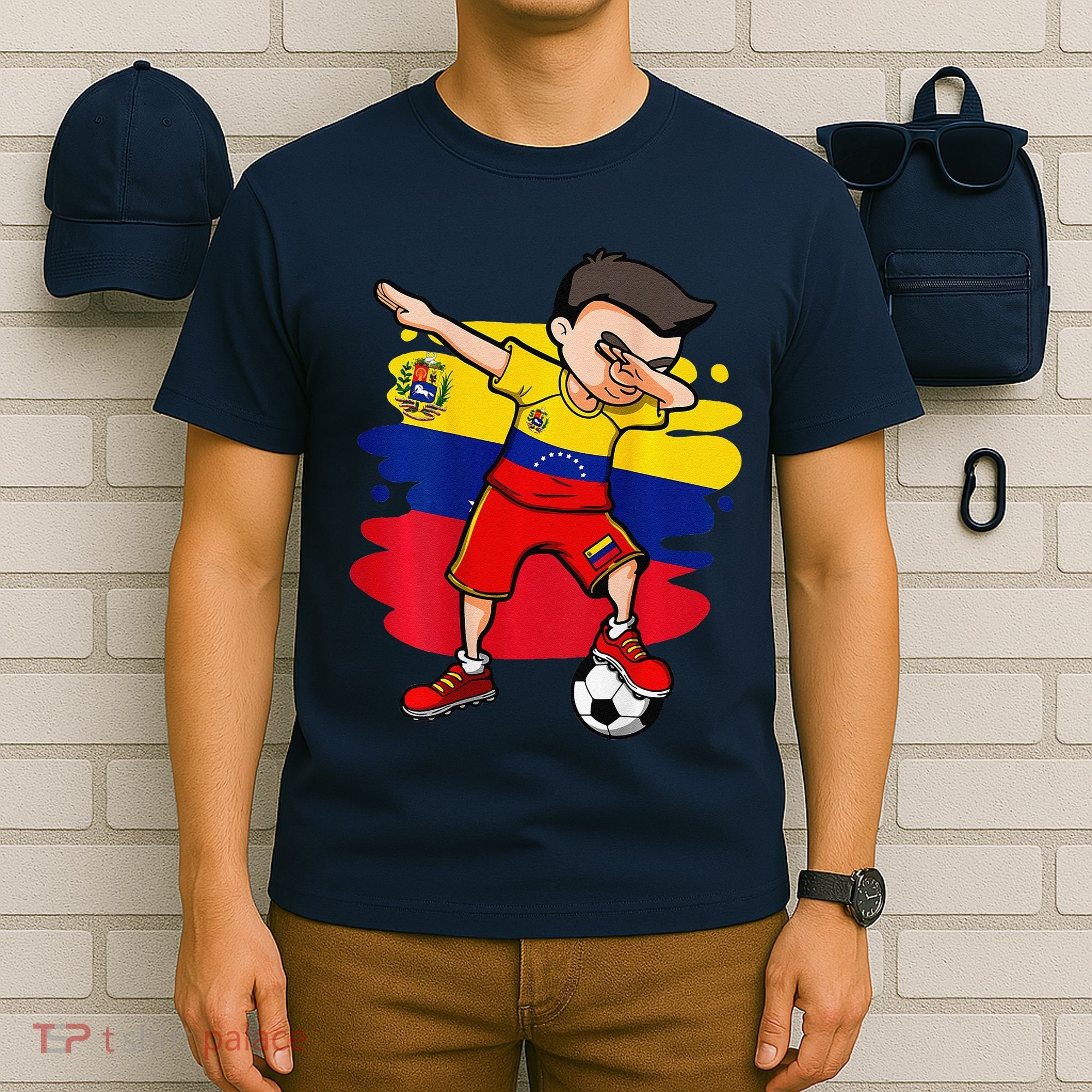 Dabbing Soccer Boy Venezuela Jersey Venezuelan Football Fans T-Shirt