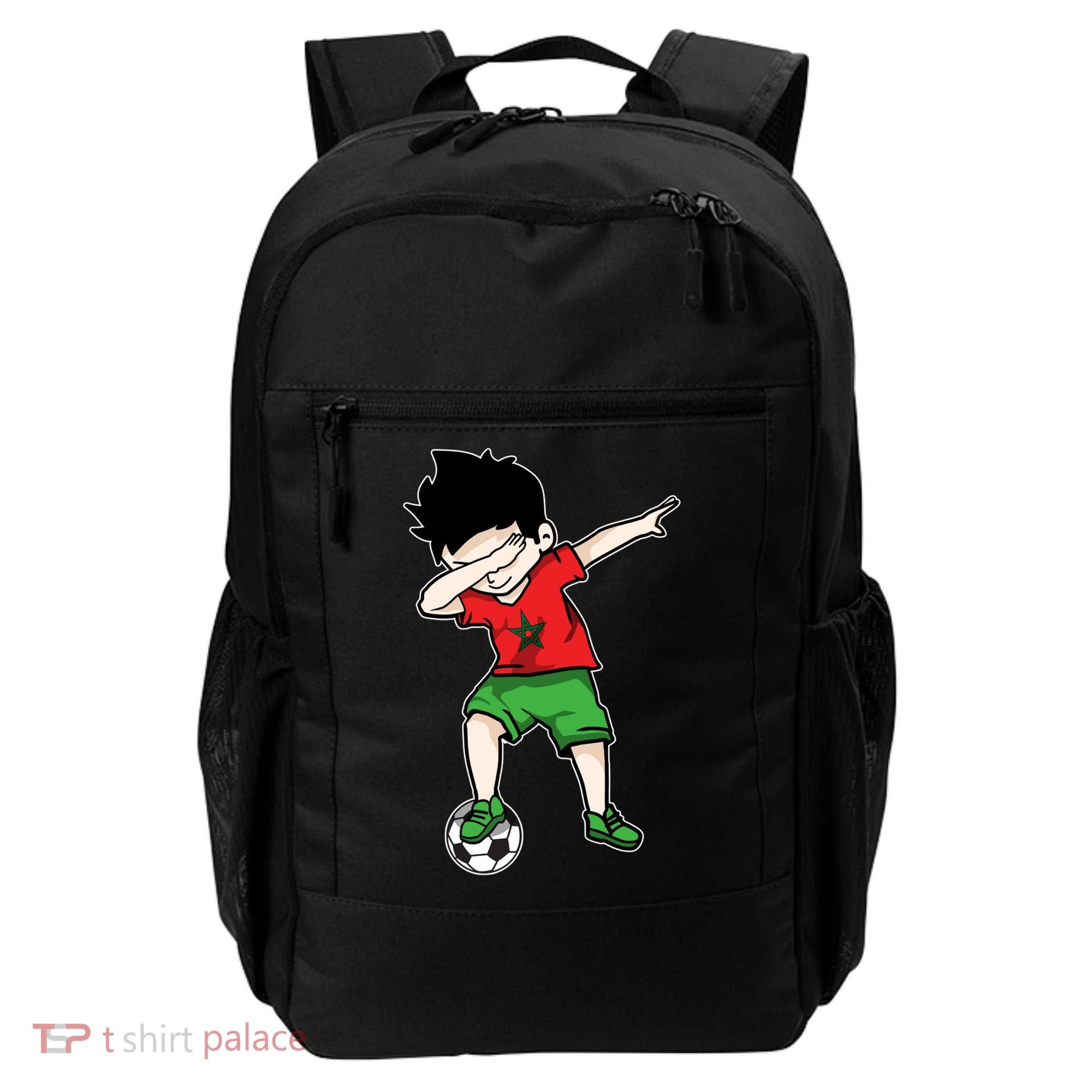Dabbing Soccer Boy Morocco Football Funny Gift Moroccan Gift Backpack