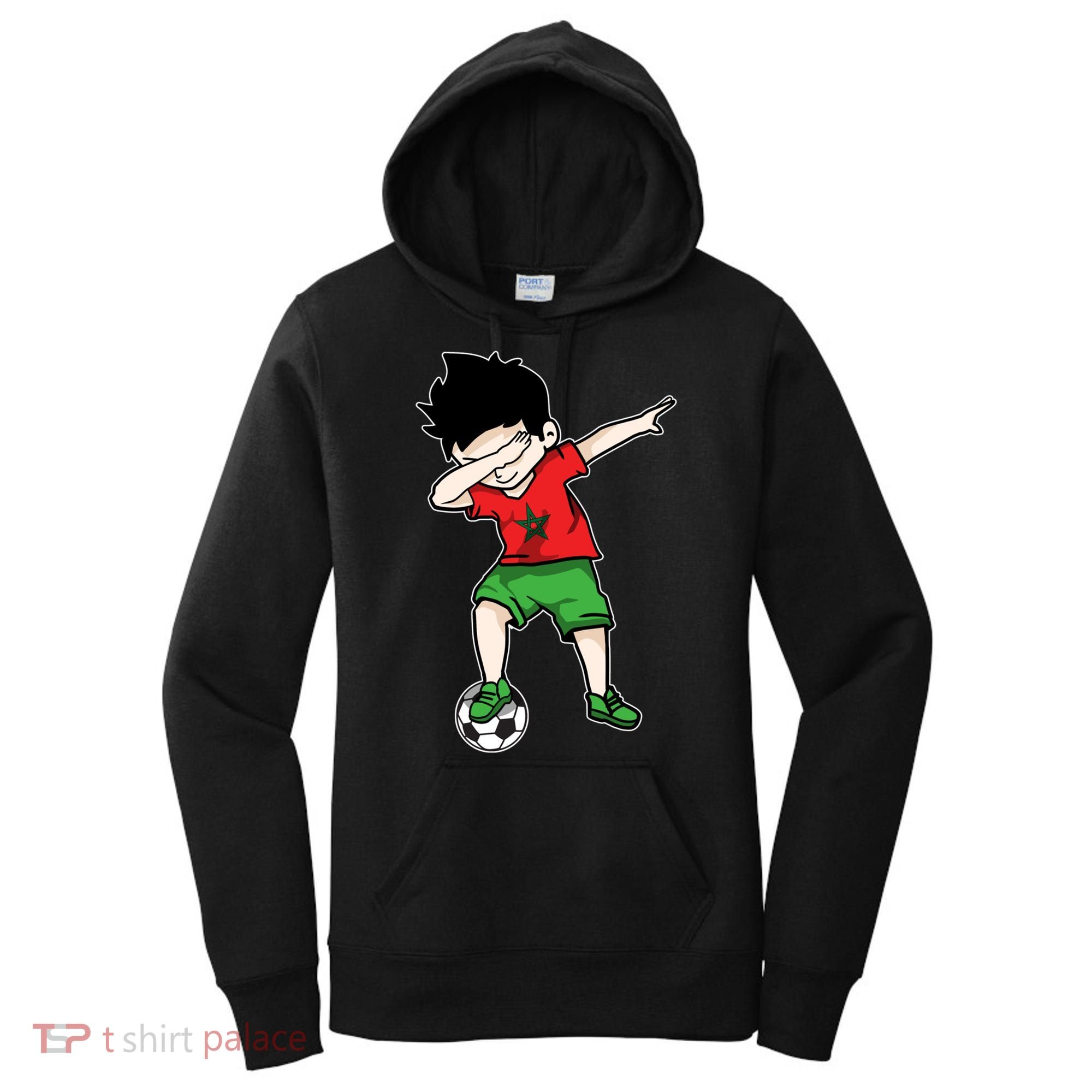 Dabbing Soccer Boy Morocco Football Funny Gift Moroccan Gift Women's Hoodie