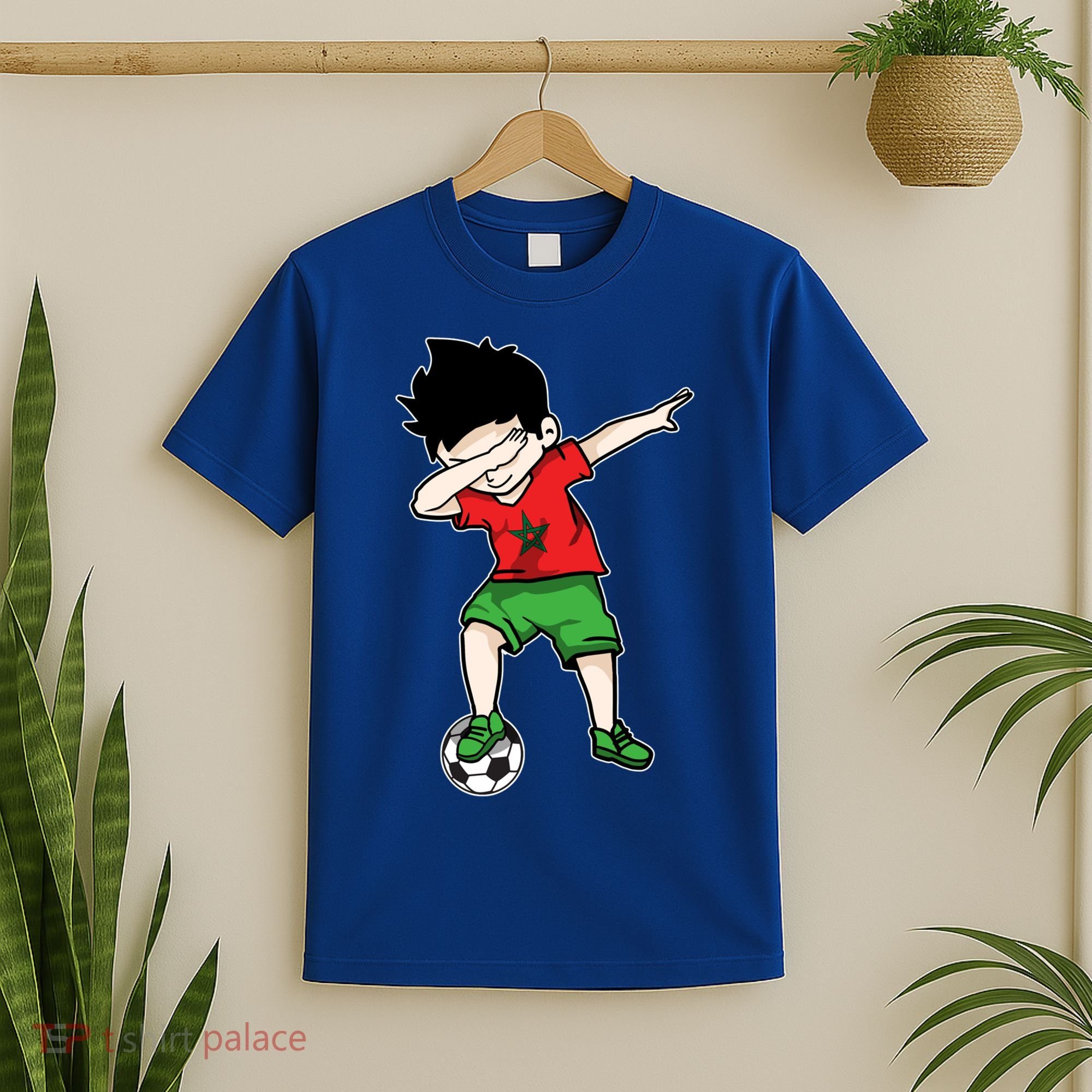 Dabbing Soccer Boy Morocco Football Funny Gift Moroccan Gift T-Shirt