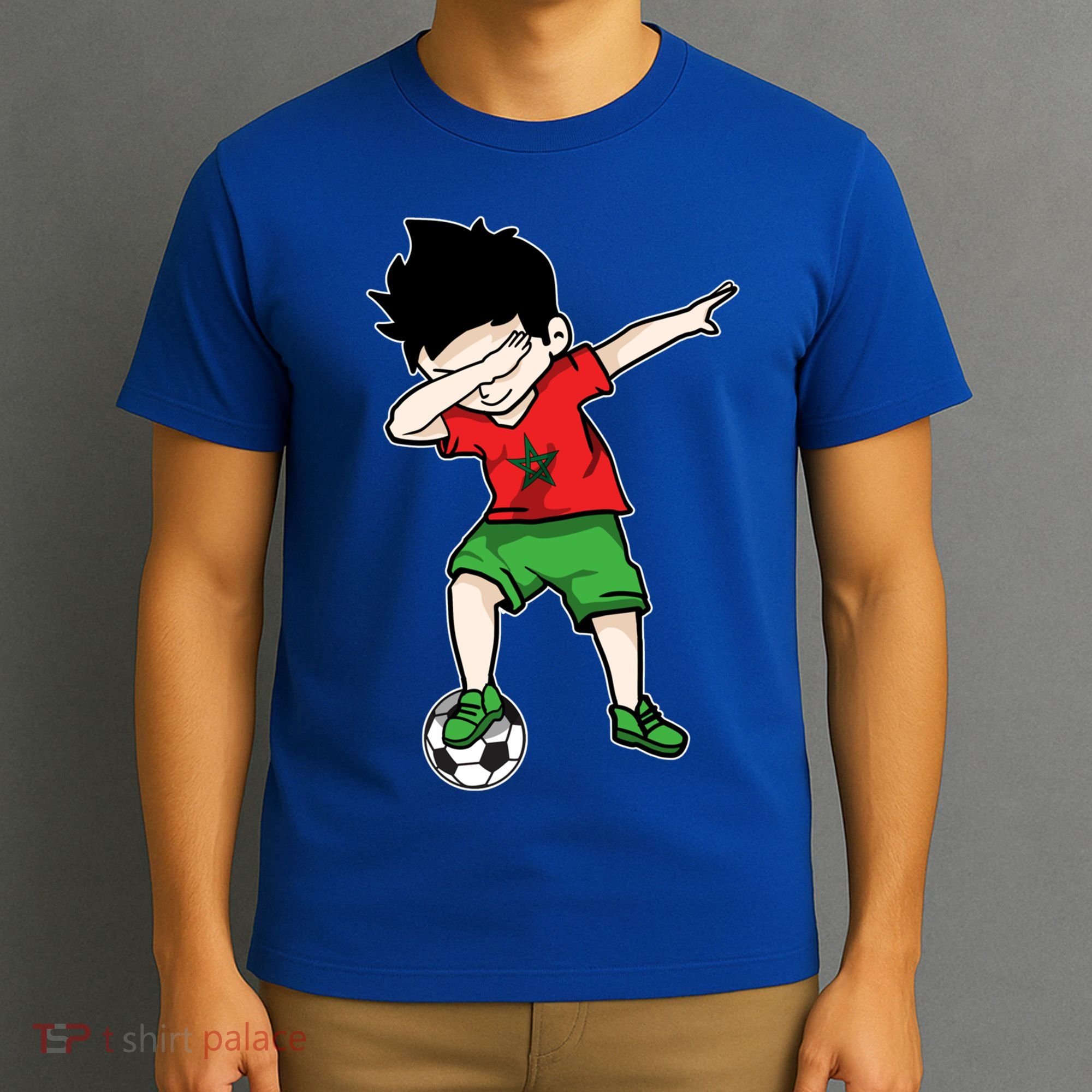 Dabbing Soccer Boy Morocco Football Funny Gift Moroccan Gift T-Shirt
